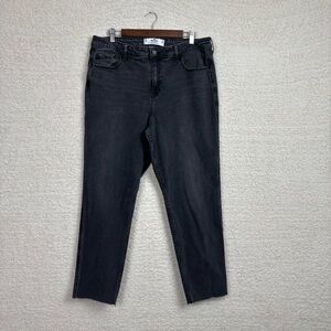 Hollister Jeans Womens 17 Long Black Curvy High Rise Mom Vintage Stretch